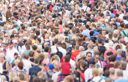Crowd Walking In A City