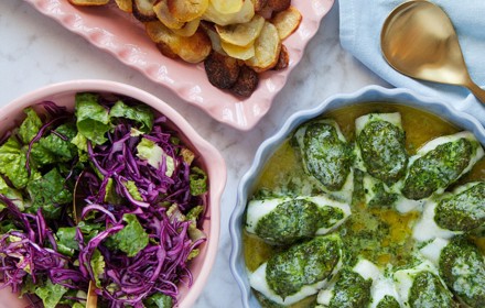 Rodspatta Med Salsa Verde Och Rostad Potatirrs Foto Sanna Livijn Wexell Mathem 1344X1344